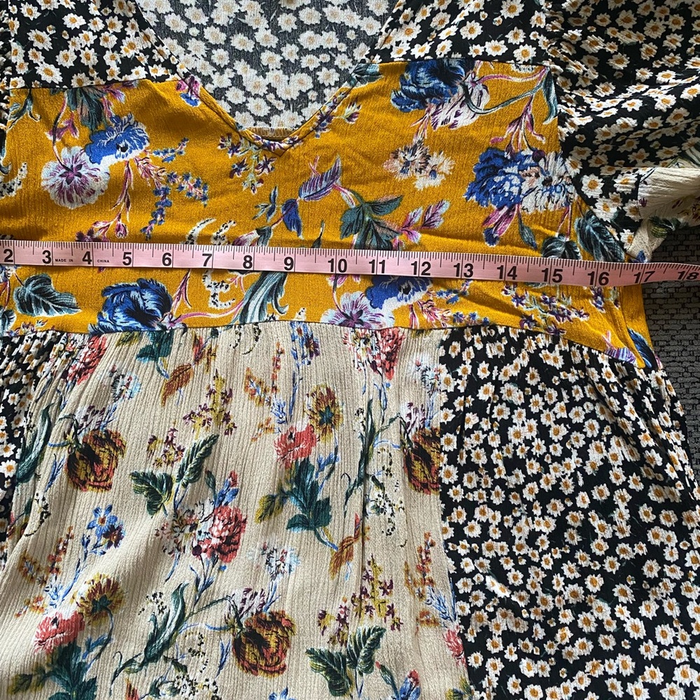 Umgee Patchwork Mini Dress Size Small - image 6